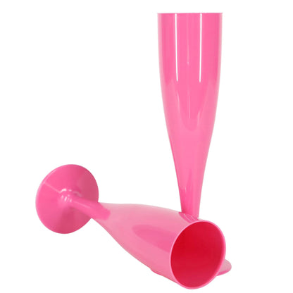 50 x Pink Biodegradable Plastic Prosecco Flutes 175ml 6oz