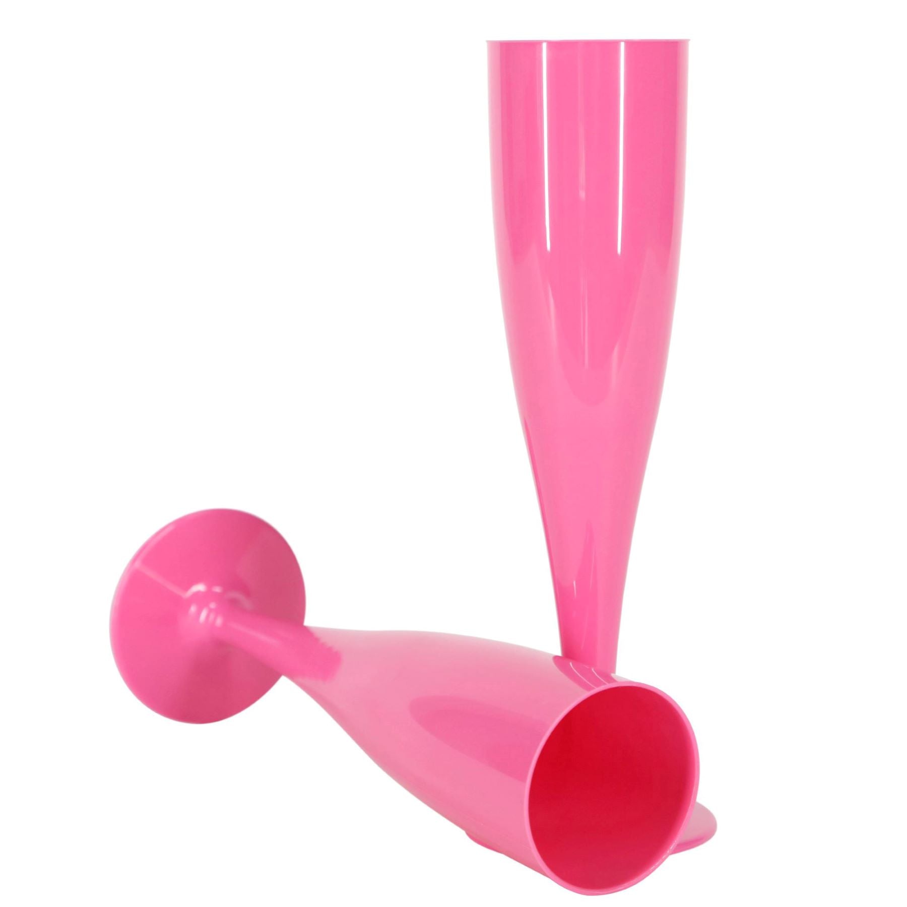 20 x Pink Biodegradable Plastic Prosecco Flutes 175ml 6oz