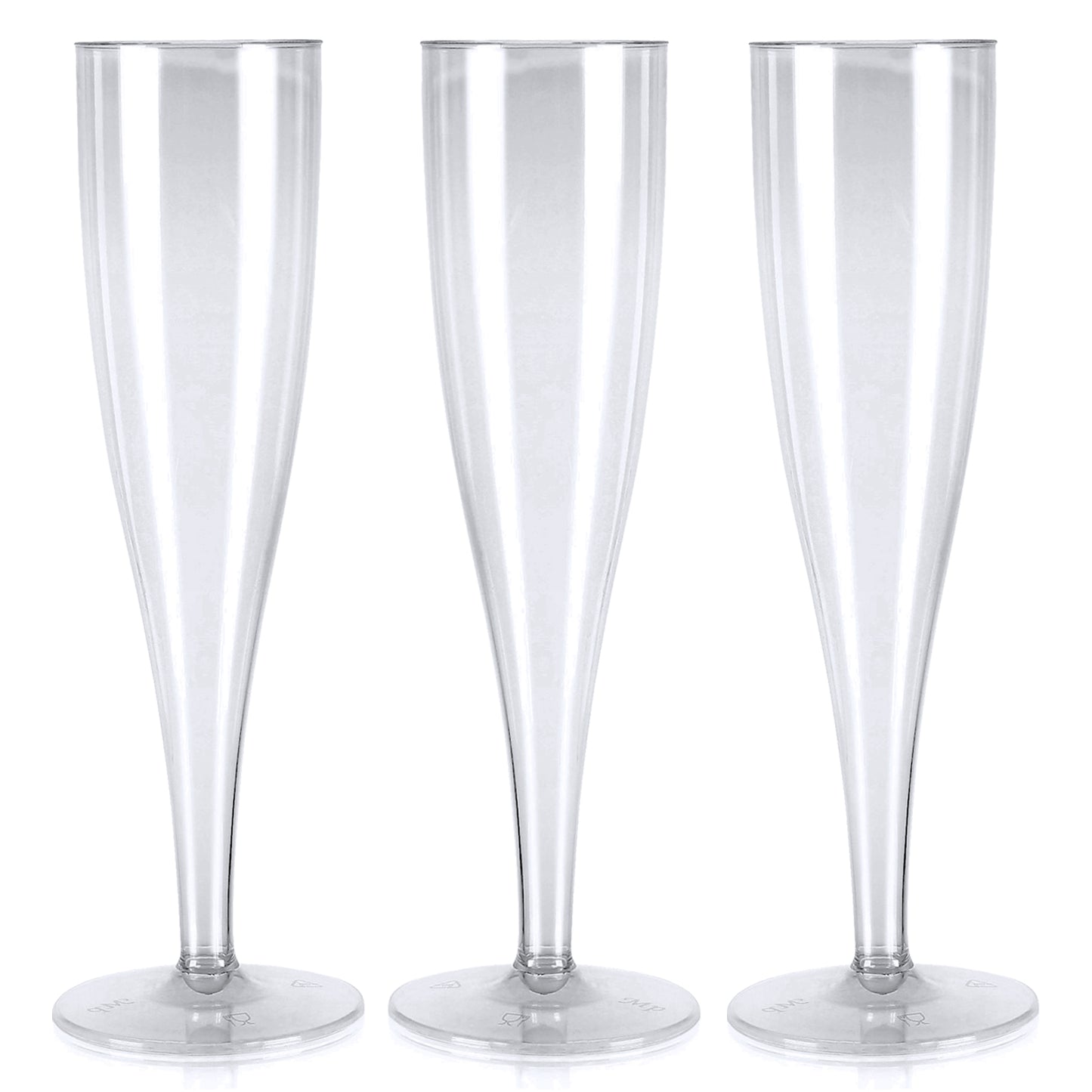 20 x Clear Disposable Plastic Prosecco Flutes 175ml 6oz