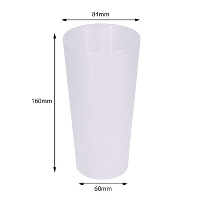 50 x Plastic Reusable Pint Cups 568ml 20oz