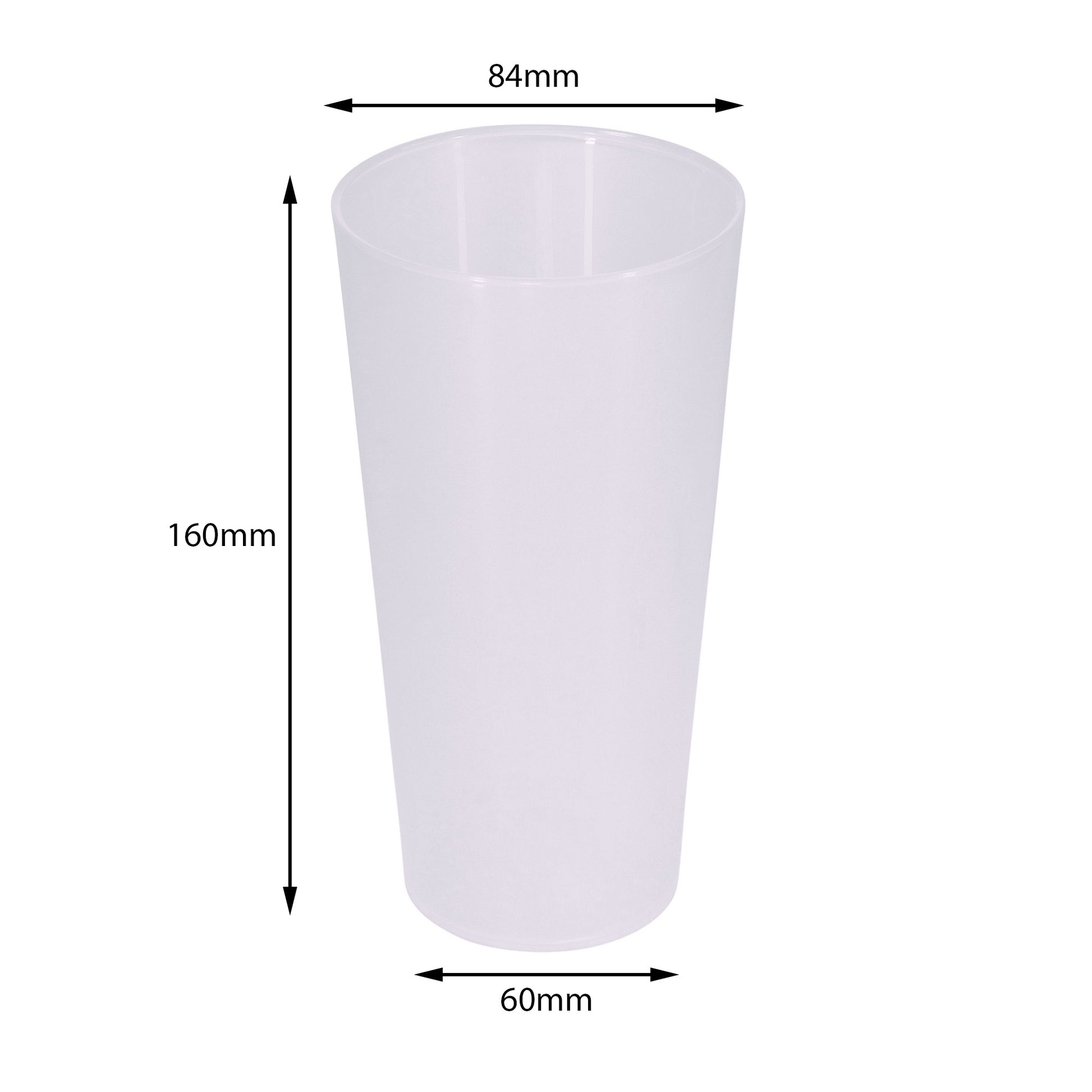 10 x Plastic Reusable Pint Cups 1 Pint 568ml 20oz