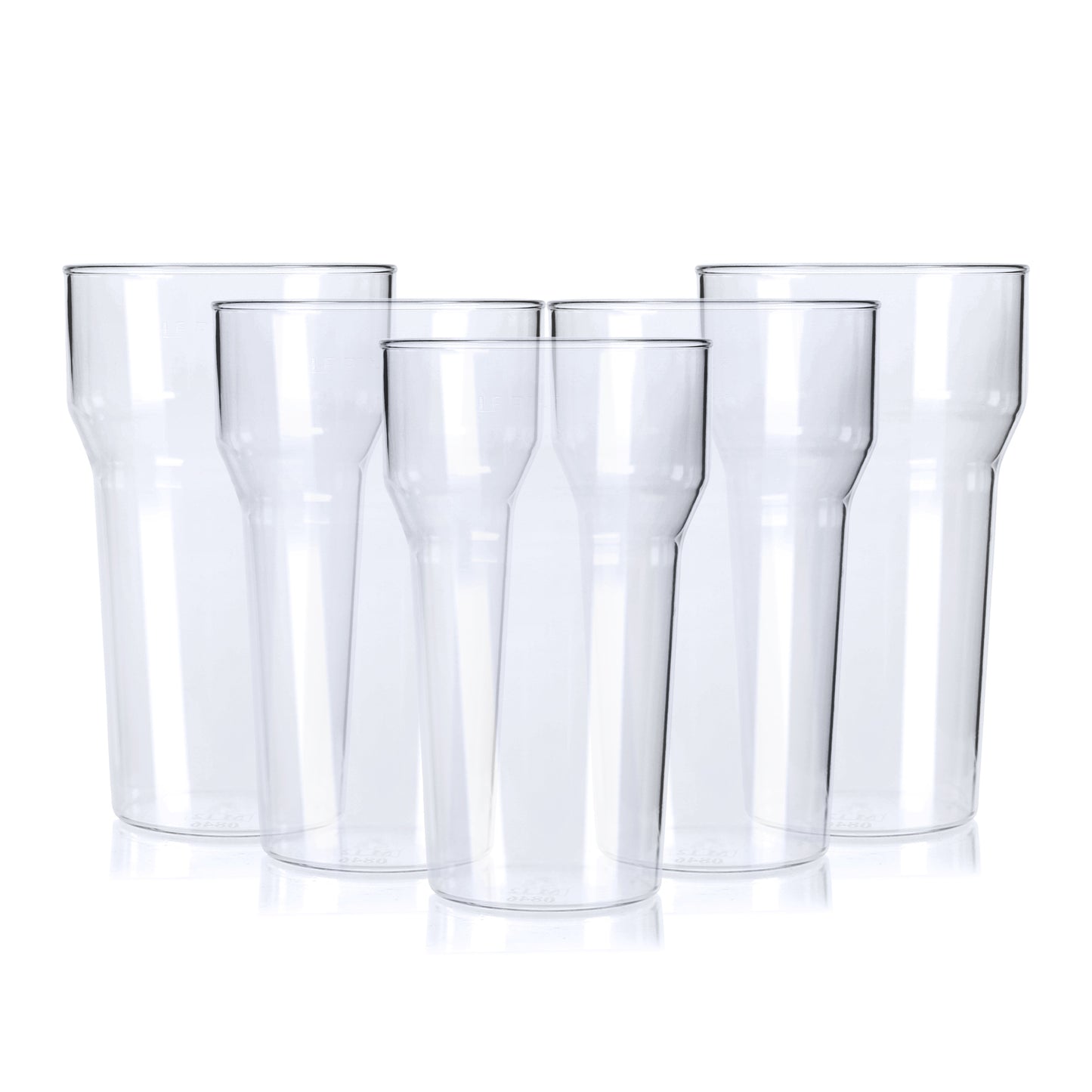 10 x Half Pint Plastic Reusable Glasses - 10oz 284ml