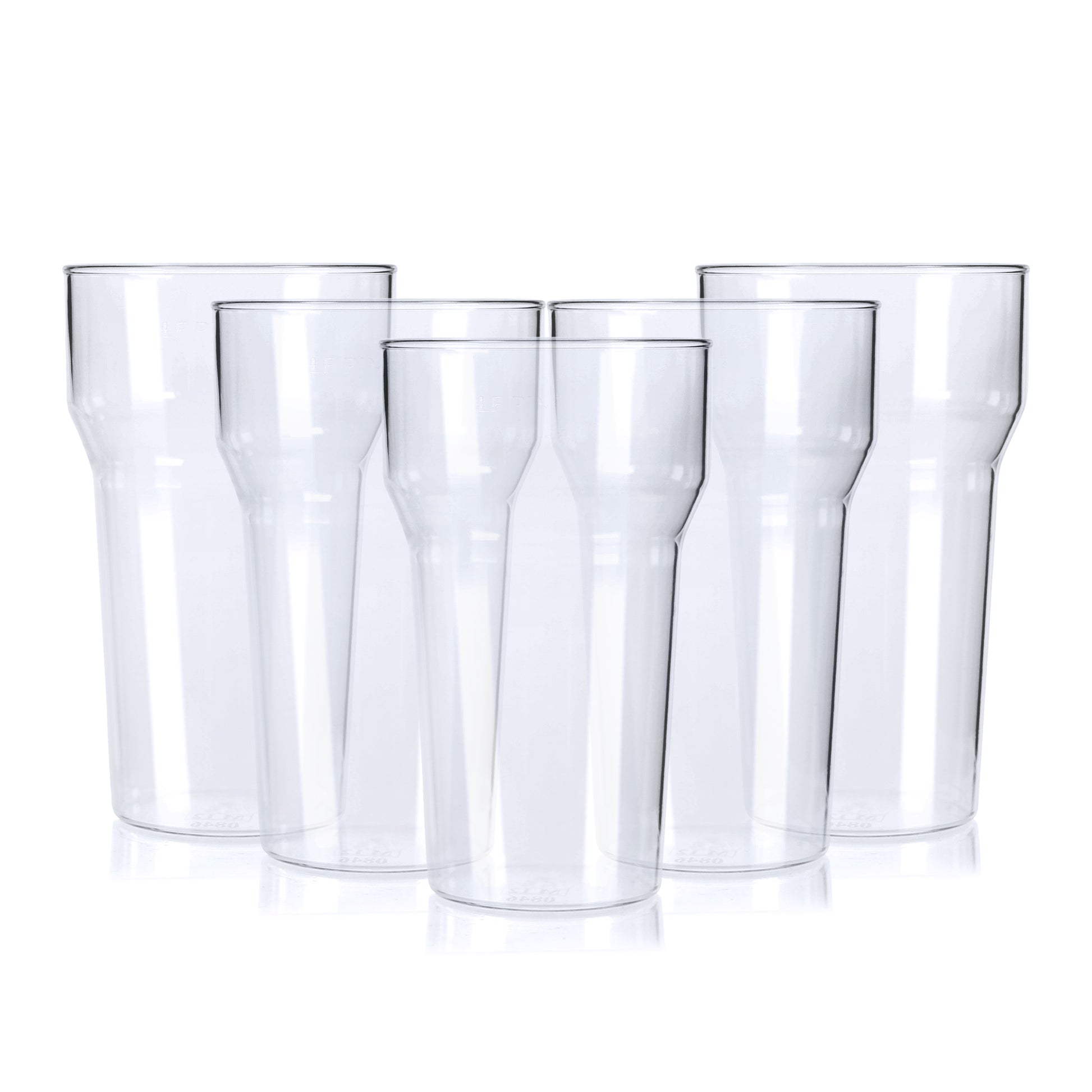 10 x Half Pint Plastic Reusable Glasses - 10oz 284ml