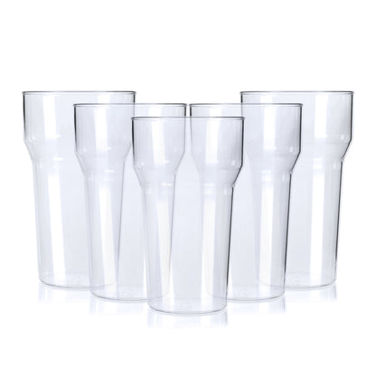 50 x Clear Plastic Reusable 1/2 Pint Glasses 10oz 284ml