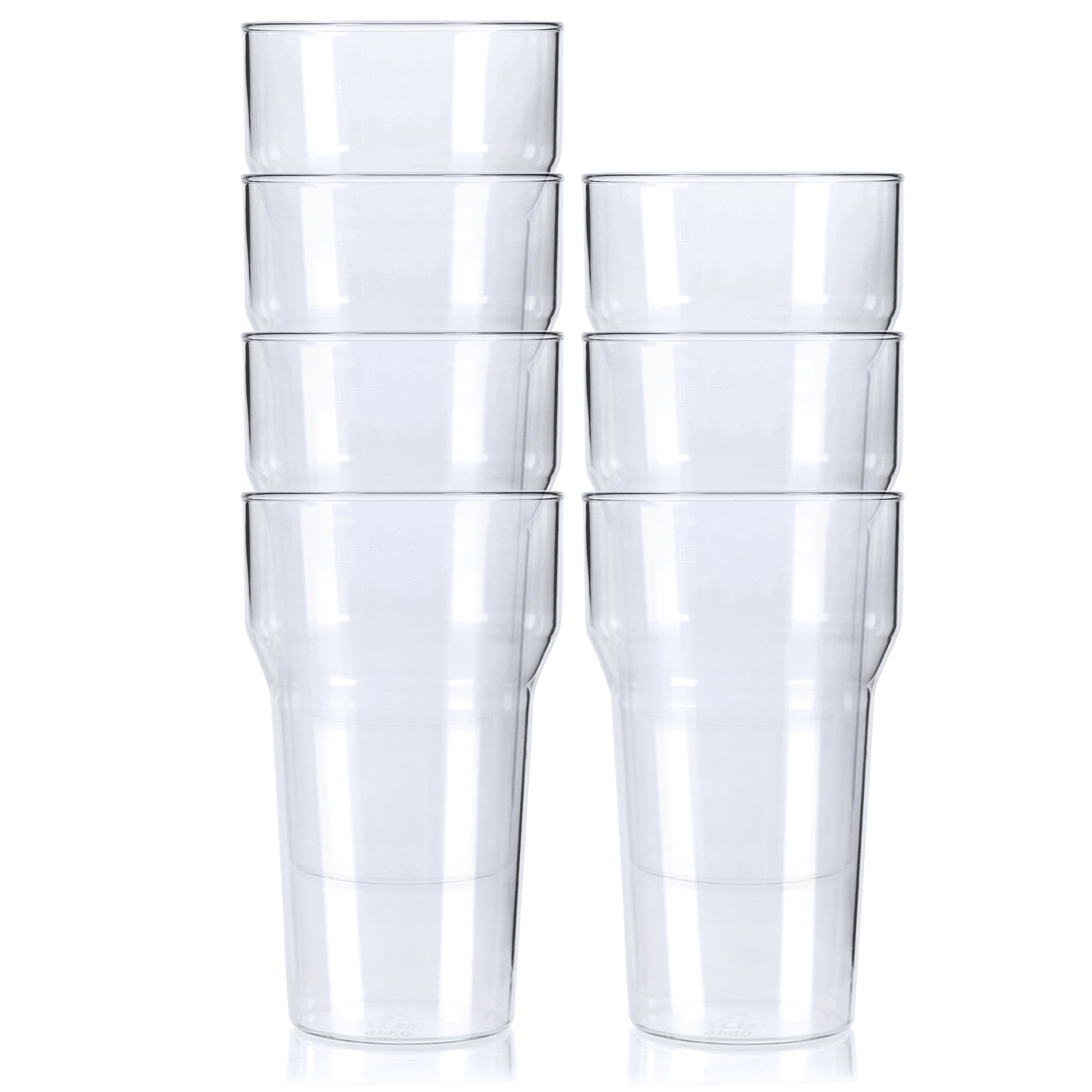 10 x Half Pint Plastic Reusable Glasses - 10oz 284ml