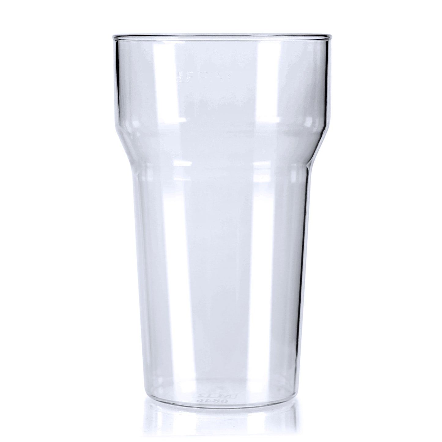 100 x Clear Plastic Reusable Half Pint Glasses 10oz 284ml