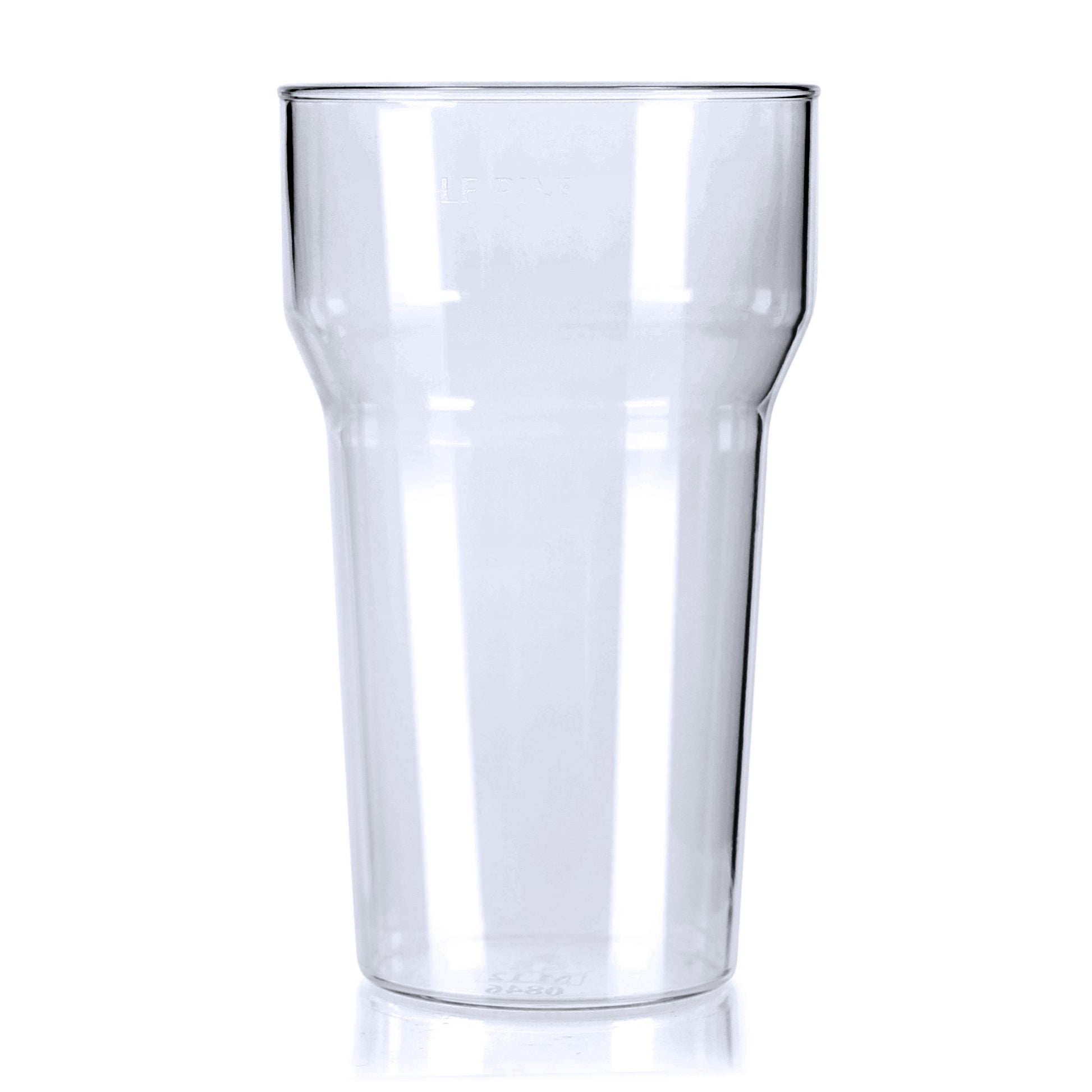 100 x Clear Plastic Reusable Half Pint Glasses 10oz 284ml