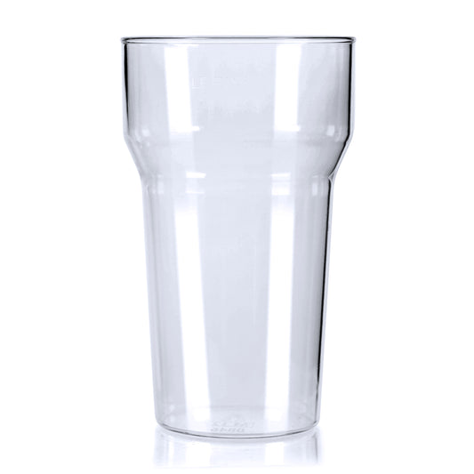 100 x Clear Plastic Reusable Half Pint Glasses 10oz 284ml