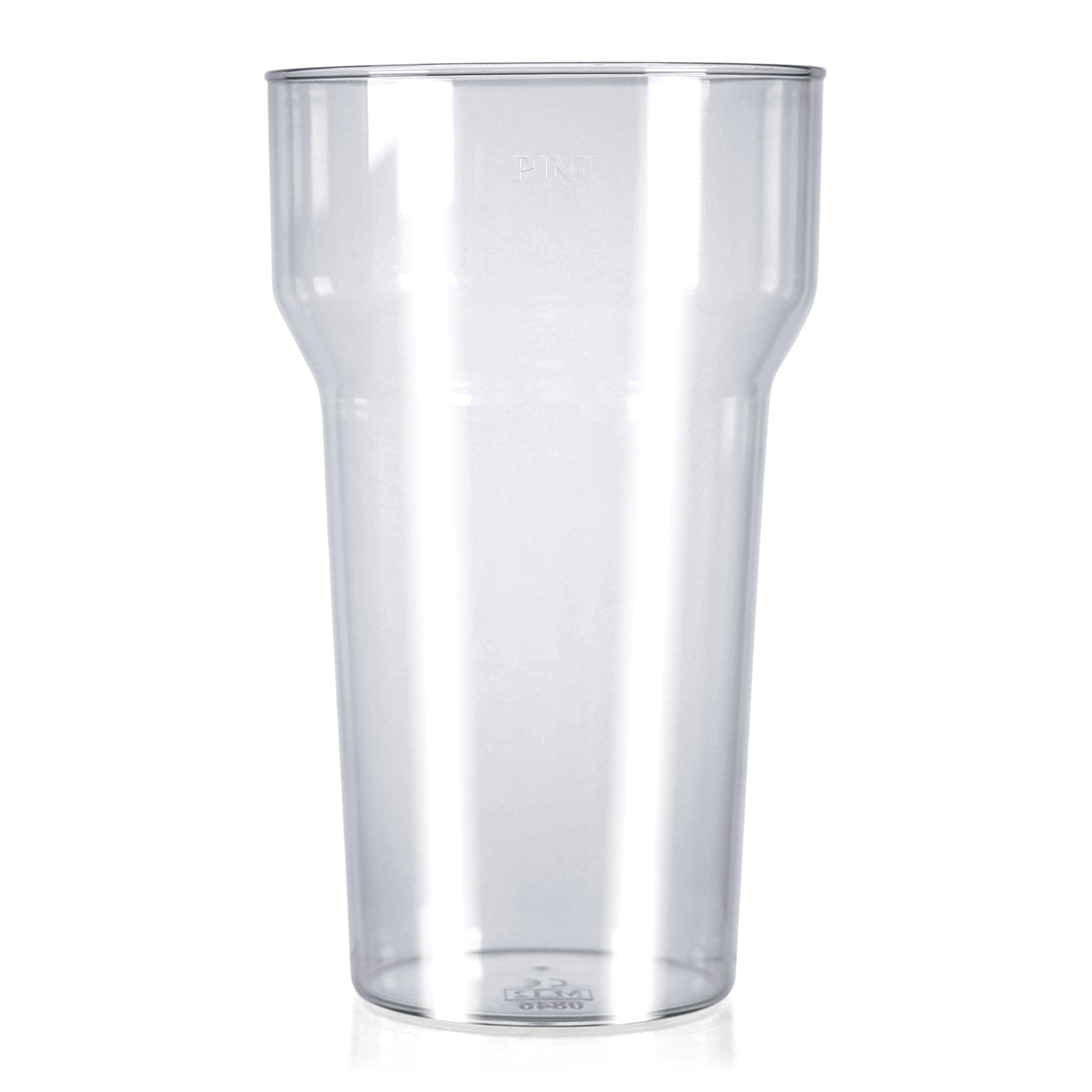 100 x Clear Plastic Reusable Pint Glasses 568ml 20oz