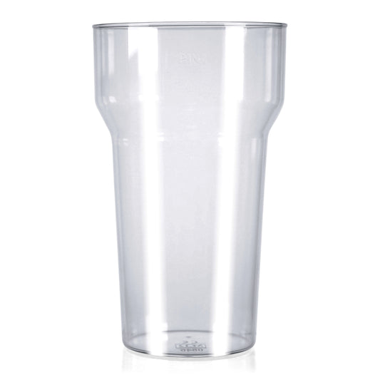 100 x Clear Plastic Reusable Pint Glasses 568ml 20oz