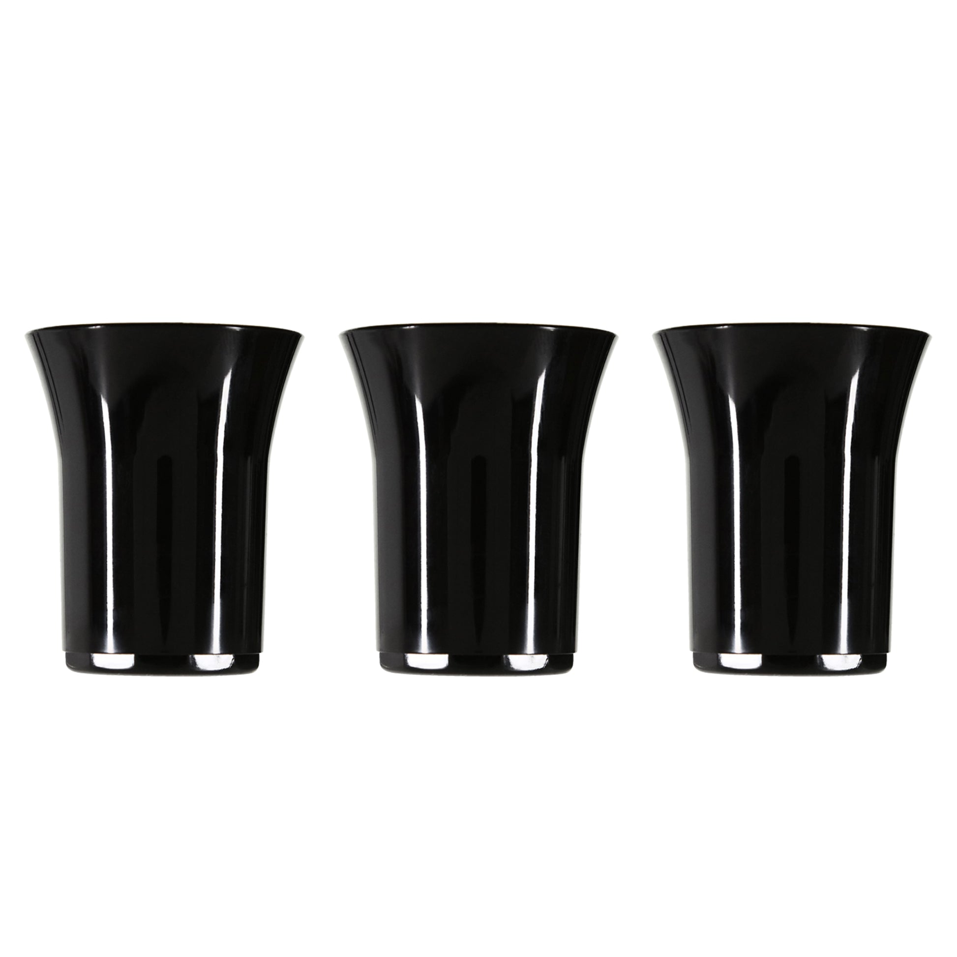 100 x Black Plastic Reusable Shot Glasses 25ml