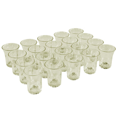 10 x Gold Glitter Plastic Reusable Shot Glasses 25ml