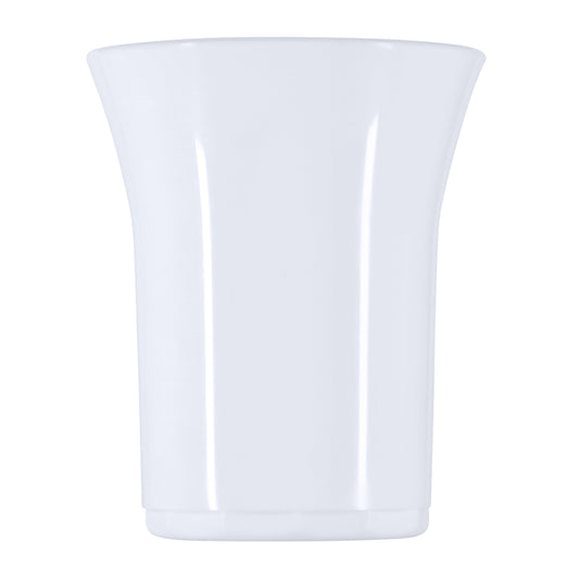 10 x White Plastic Reusable Shot Glasses 25ml