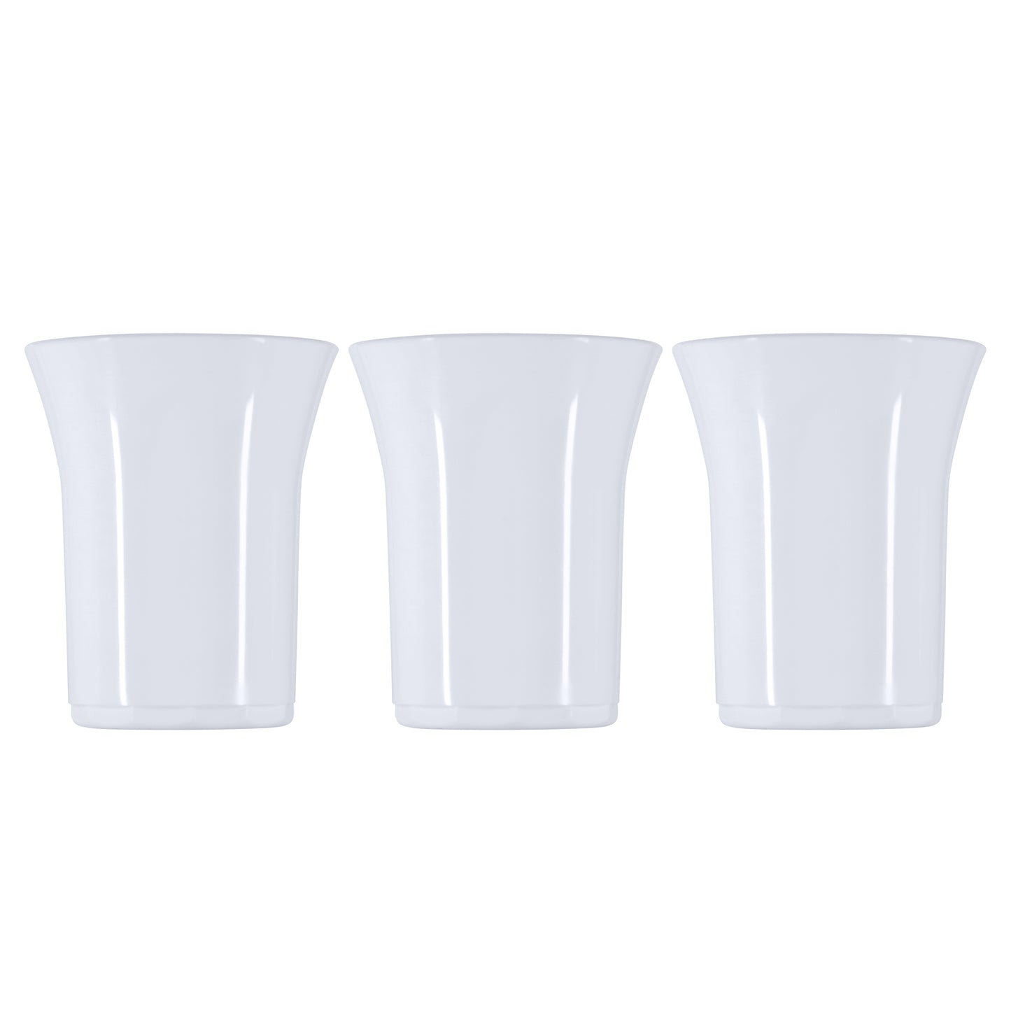 10 x White Plastic Reusable Shot Glasses 25ml