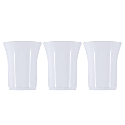 10 x White Plastic Reusable Shot Glasses 25ml