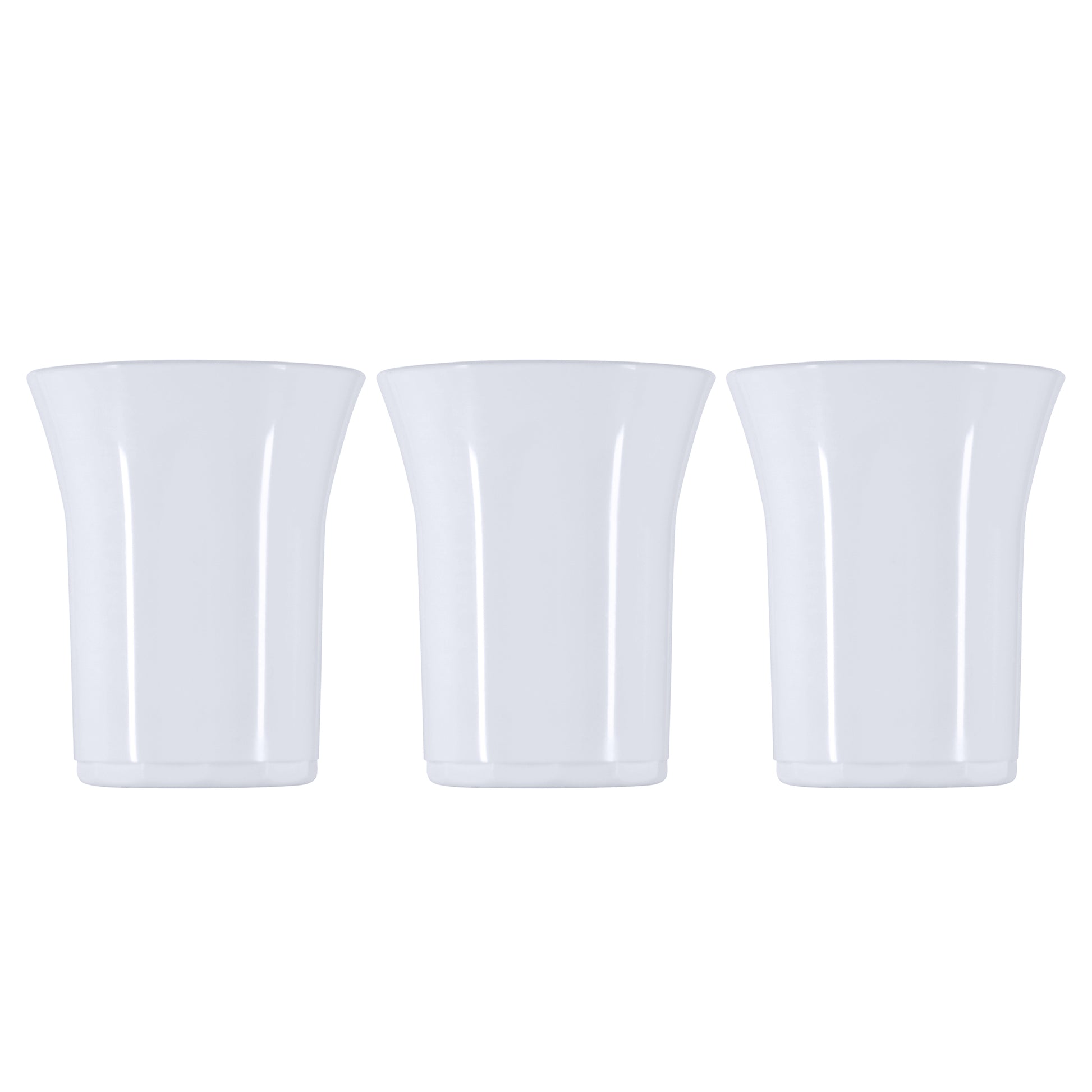 20 x White Plastic Reusable Shot Glasses 25ml