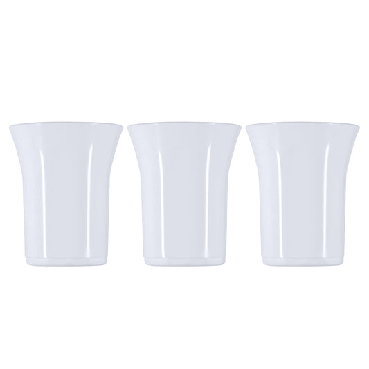 20 x White Plastic Reusable Shot Glasses 25ml
