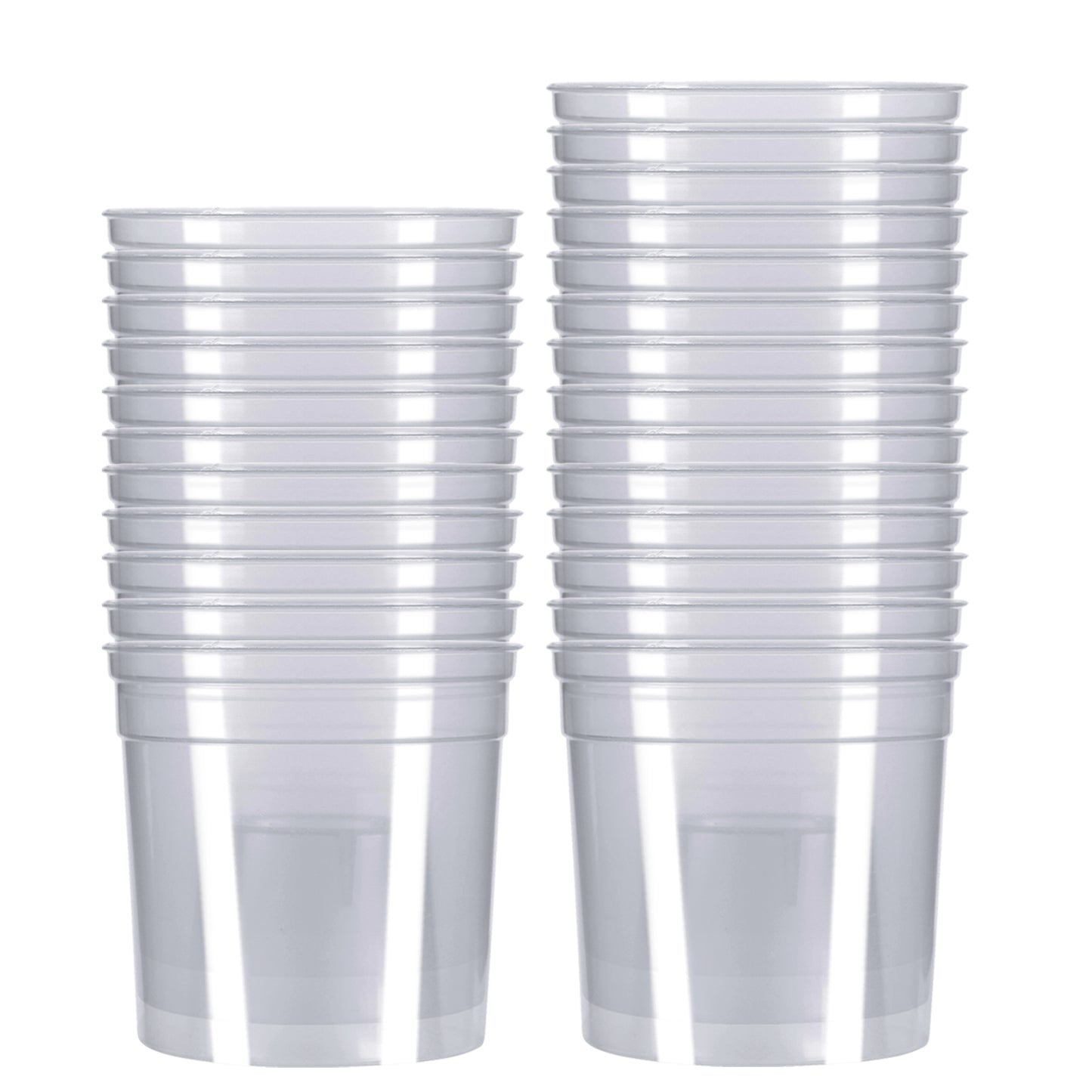 50 x Clear Plastic Reusable Bomb Shot Glasses 25ml