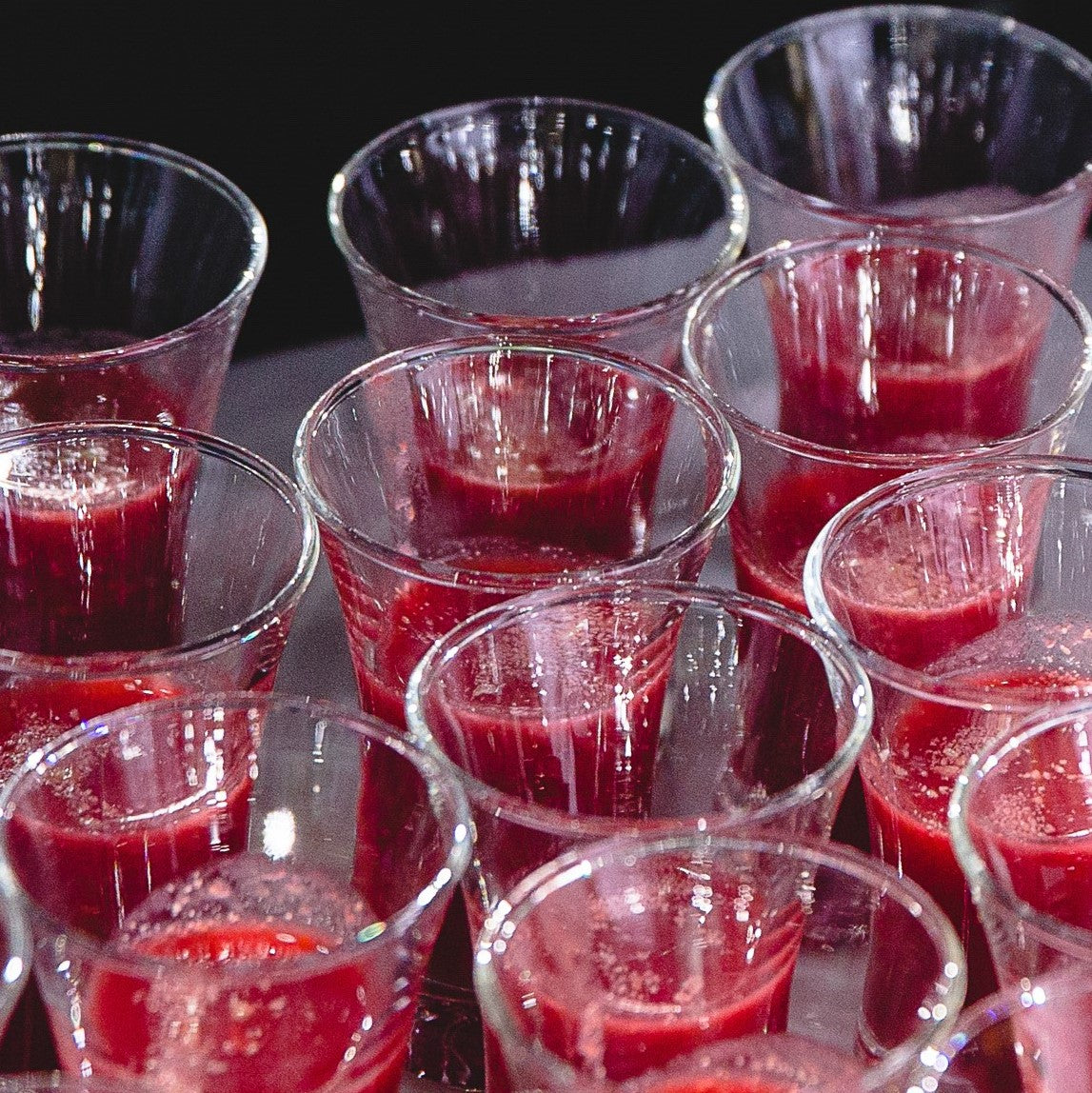 100 x Clear Plastic Reusable Shot Glasses 25ml