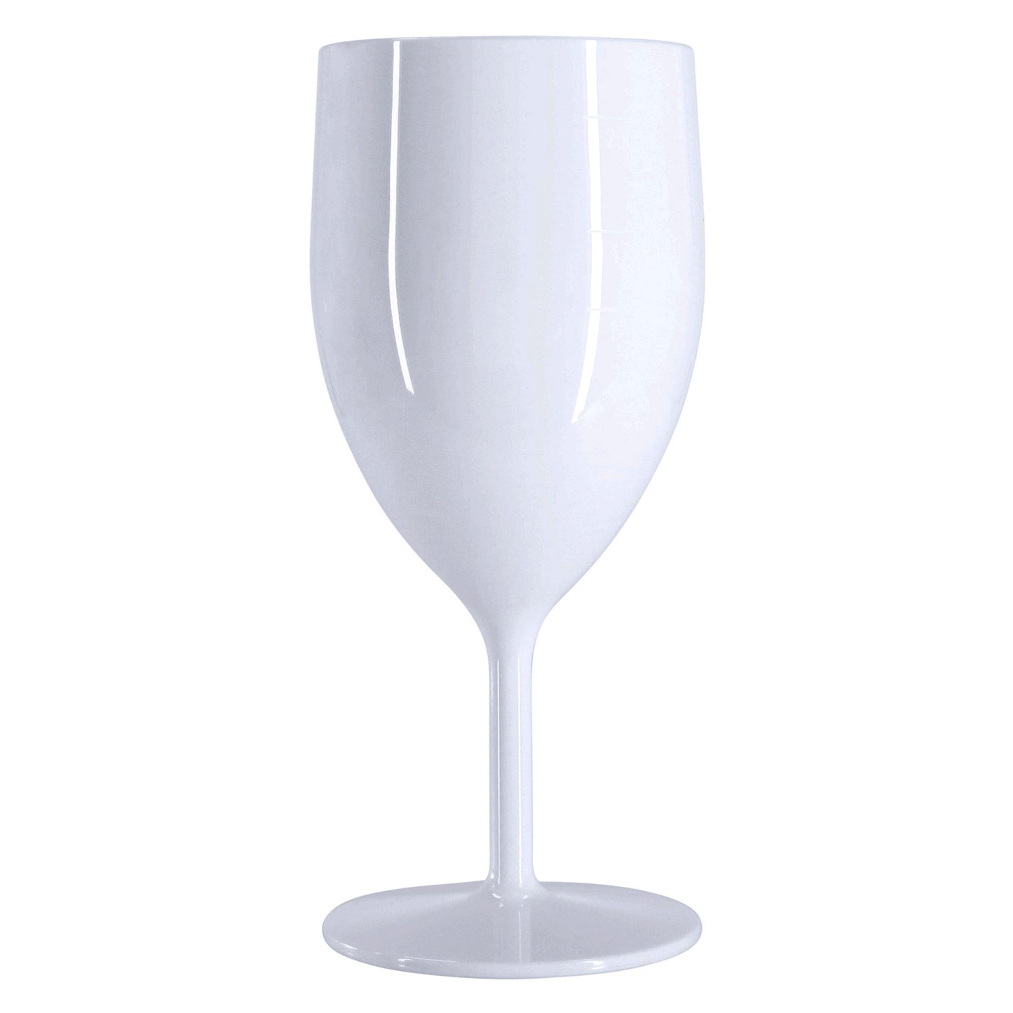 48 x White Plastic Reusable Wine Glasses 250ml 8.8oz