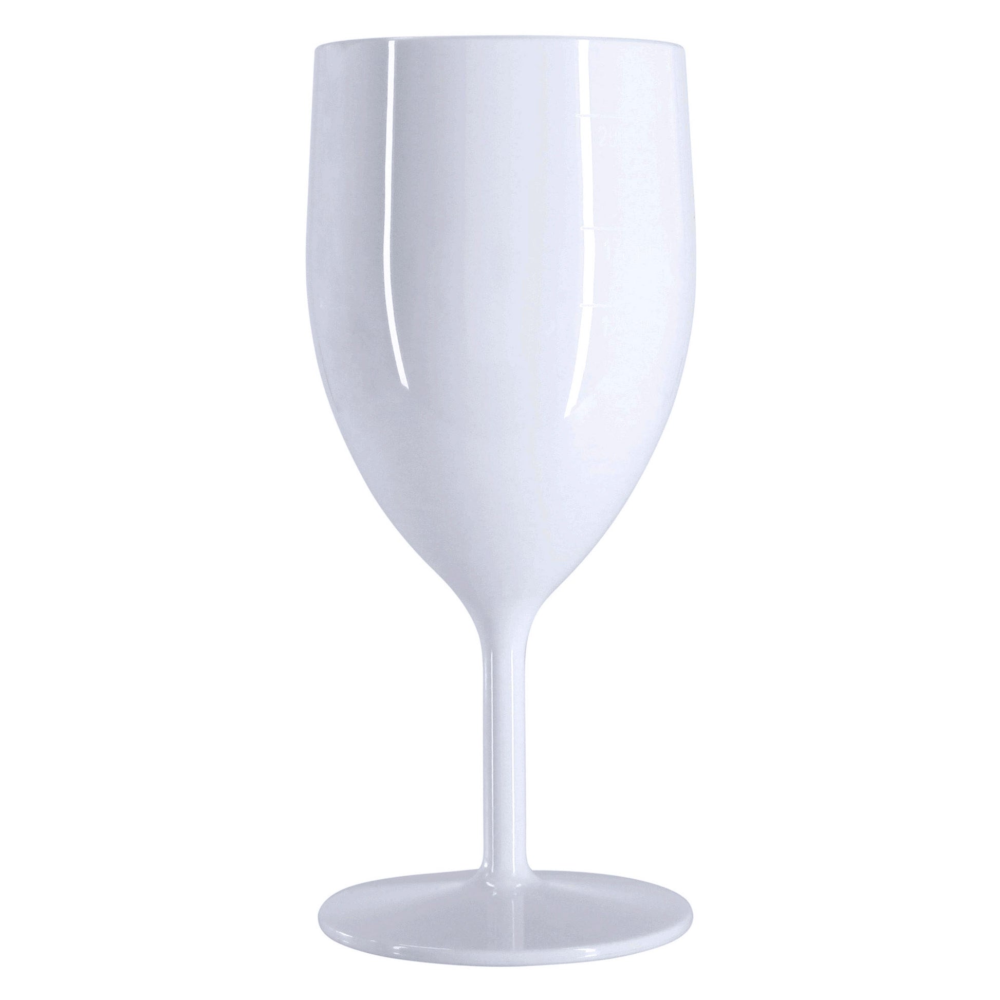 24 x White Plastic Reusable Wine Glasses 250ml 8.8oz