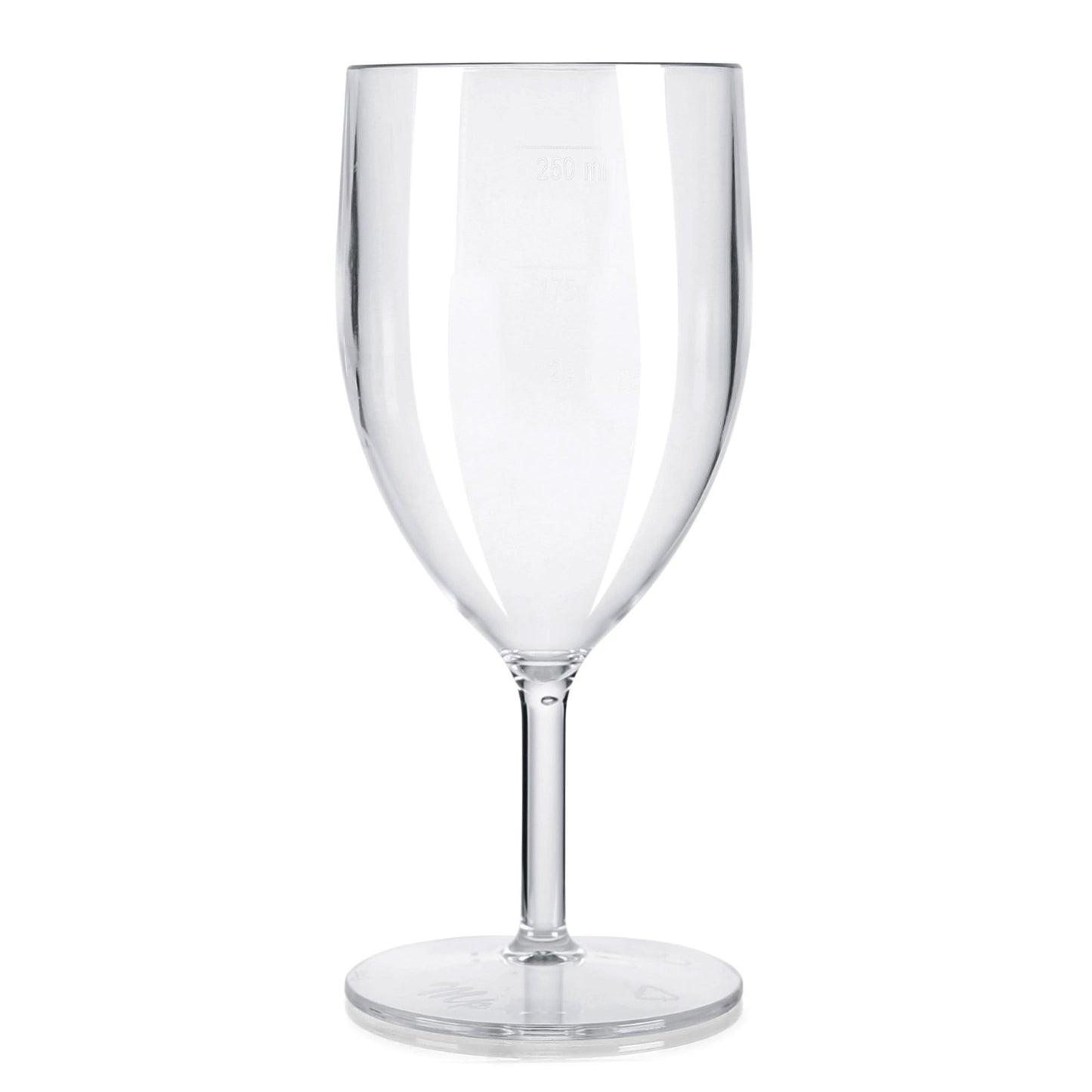 40 x Clear Plastic Reusable Wine Glasses CE Marked 125ml, 175ml, 250ml