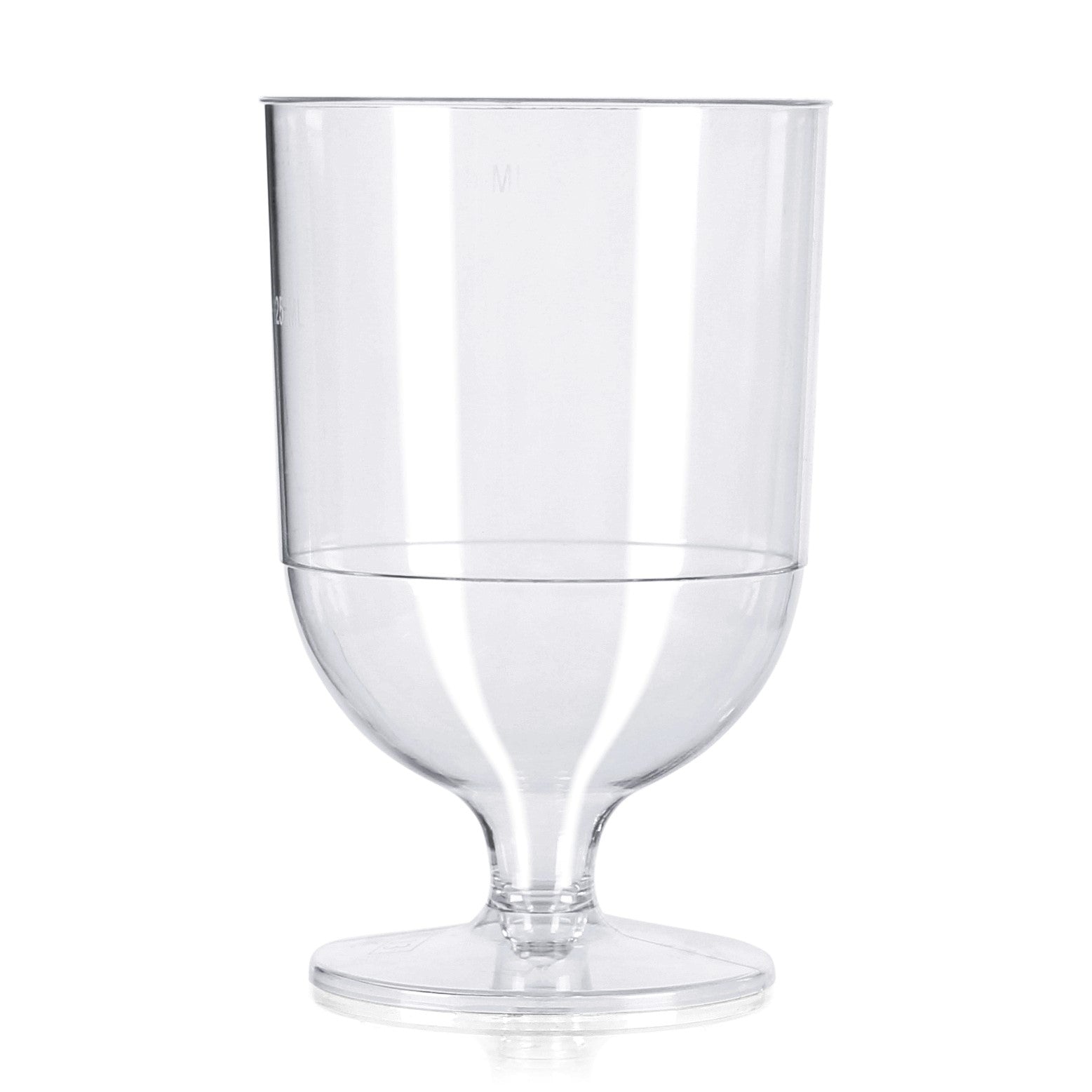 50 x Clear Plastic Disposable Wine Glasses CE Marked 125ml 175ml