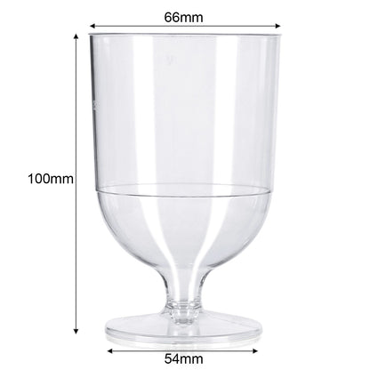 50 x Clear Plastic Disposable Wine Glasses CE Marked 125ml 175ml