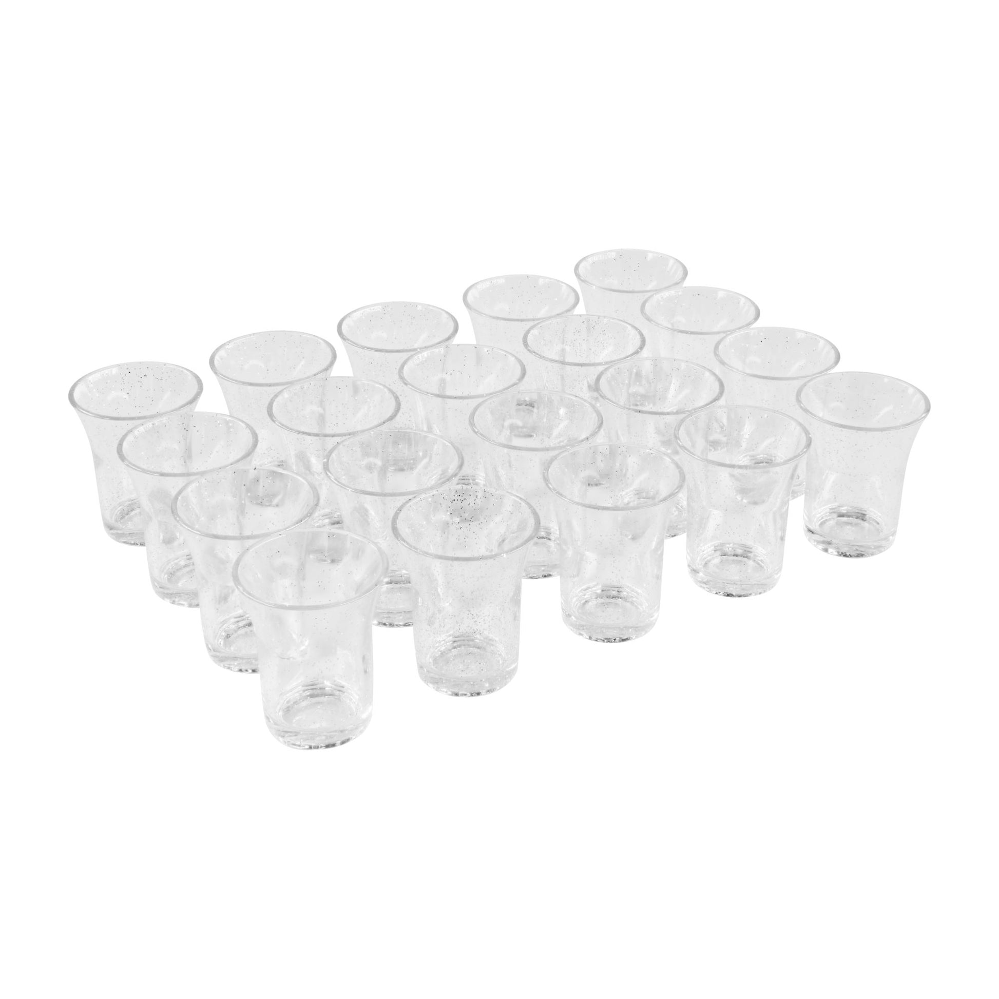 80 x Party Pack Glasses Gold & Silver Glitter (40 Disposable flutes 40 Shot Glasses)